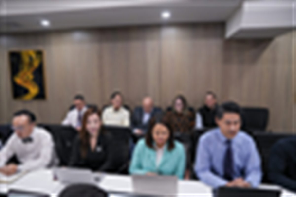 A full house in the Vertex boardroom at headquarters